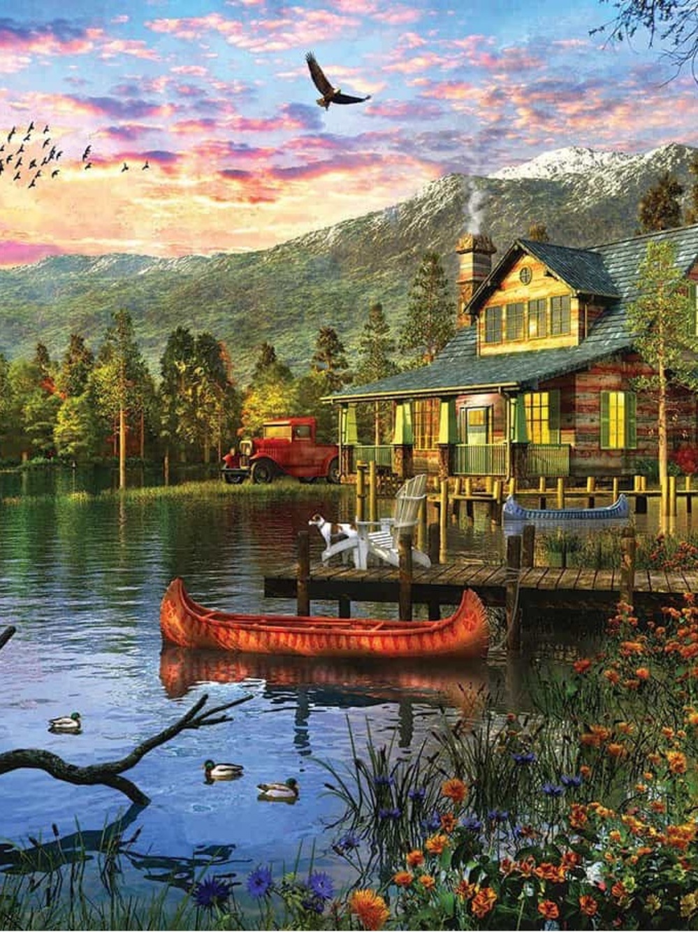 White Mountain SUNSET CABIN - 500 PIECES